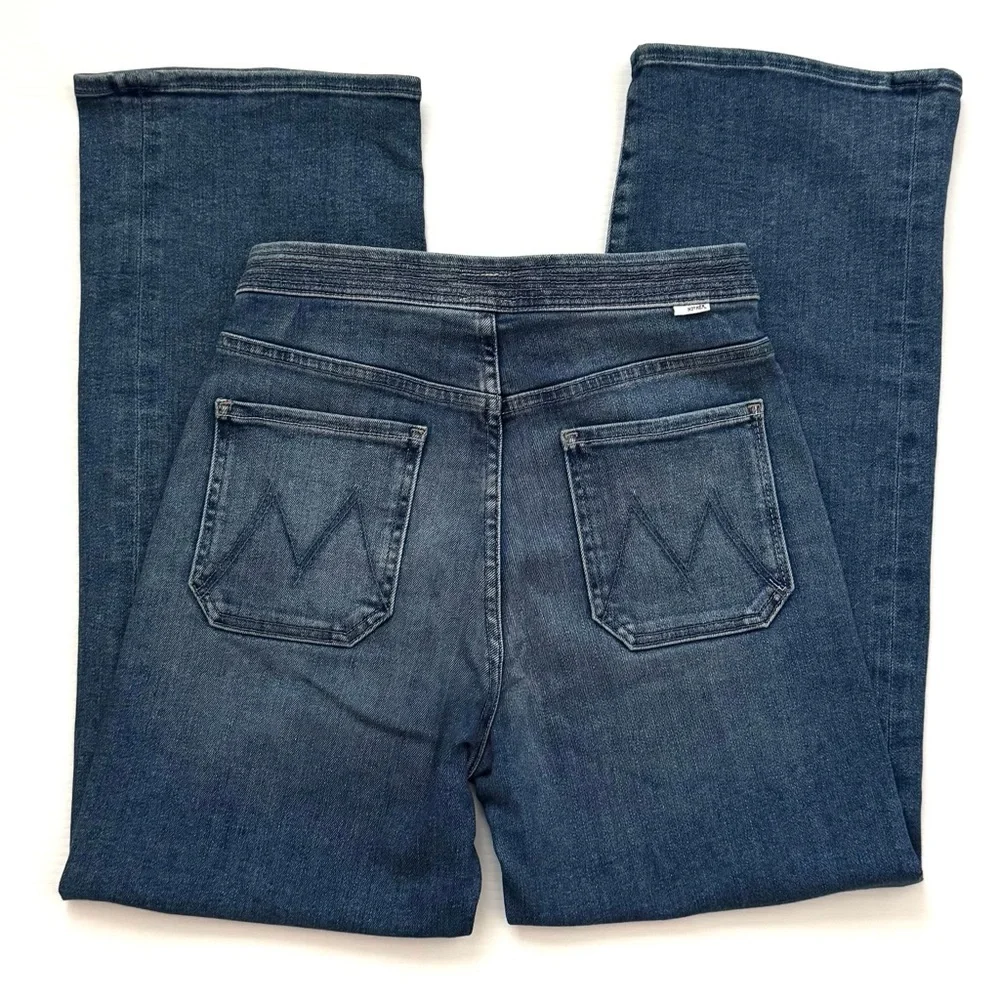 MOTHER Blue High-Waist Cropped Wide-Leg Jeans sz 27 - Picture 3 of 8
